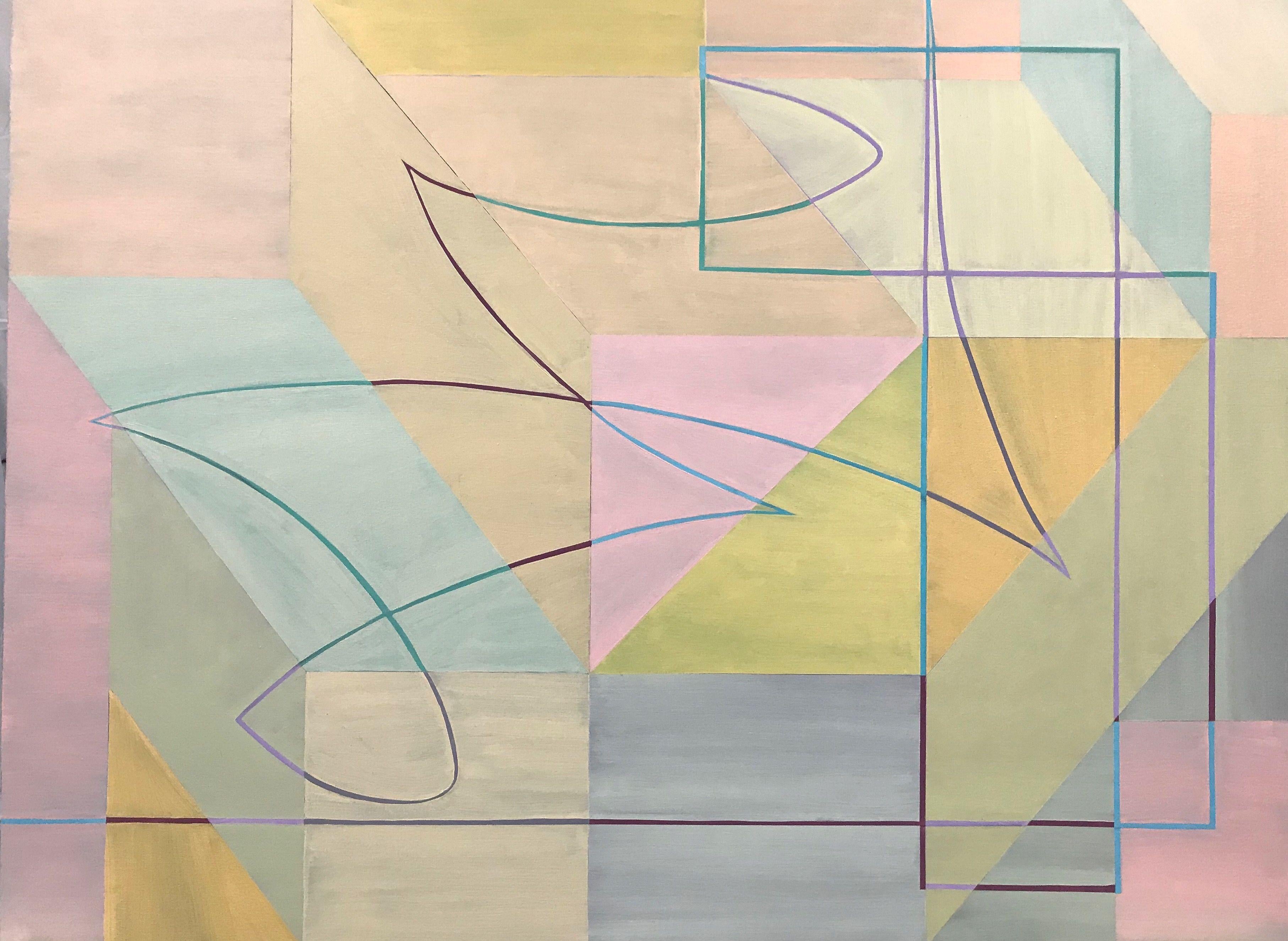 Abstract Painting di Todd Brugman - Tensione passiva, Intorno a noi, Pittura, Olio su pannello di Wood