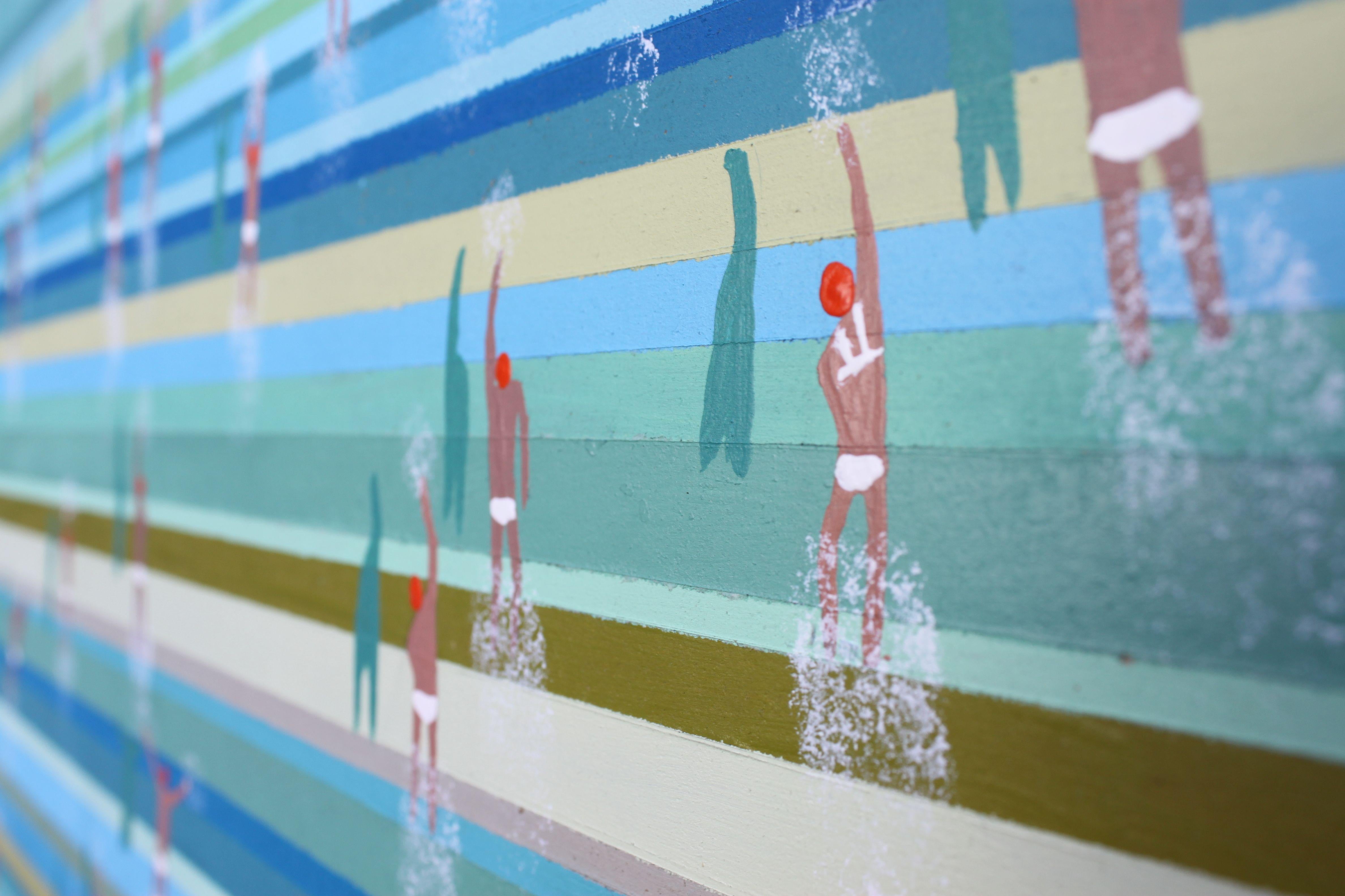 SWIMMERS 011 Â· OPEN WATER SWIMMING START Â· SUN, Painting, Acrylic on MDF Panel 1
