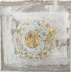 Peinture, acrylique sur papier Wabi-Sabi.III, feuille d'or/parchemin japonais