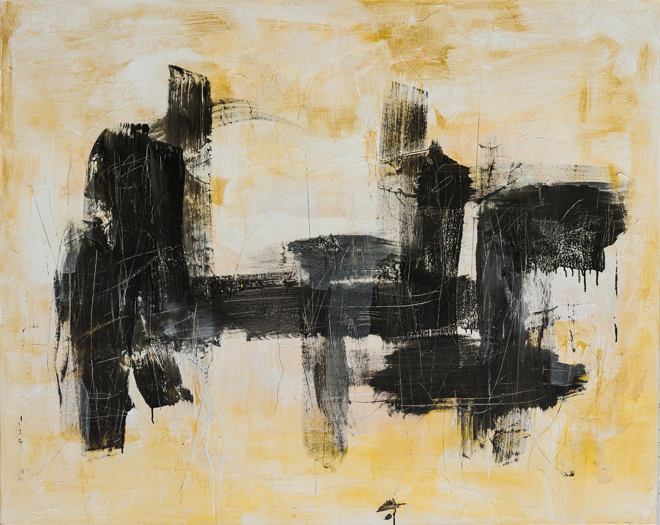 Abstract Painting di Tiril Benton - ionian gold, Pittura, Acrilico su tela