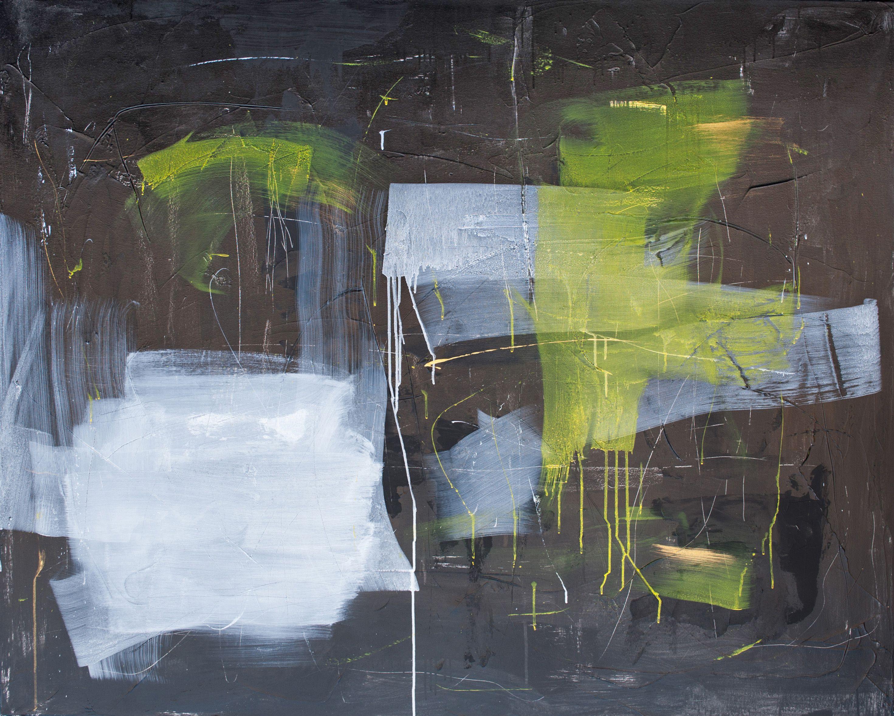 Tiril Benton Abstract Painting - night flight, Painting, Acrylic on Canvas
