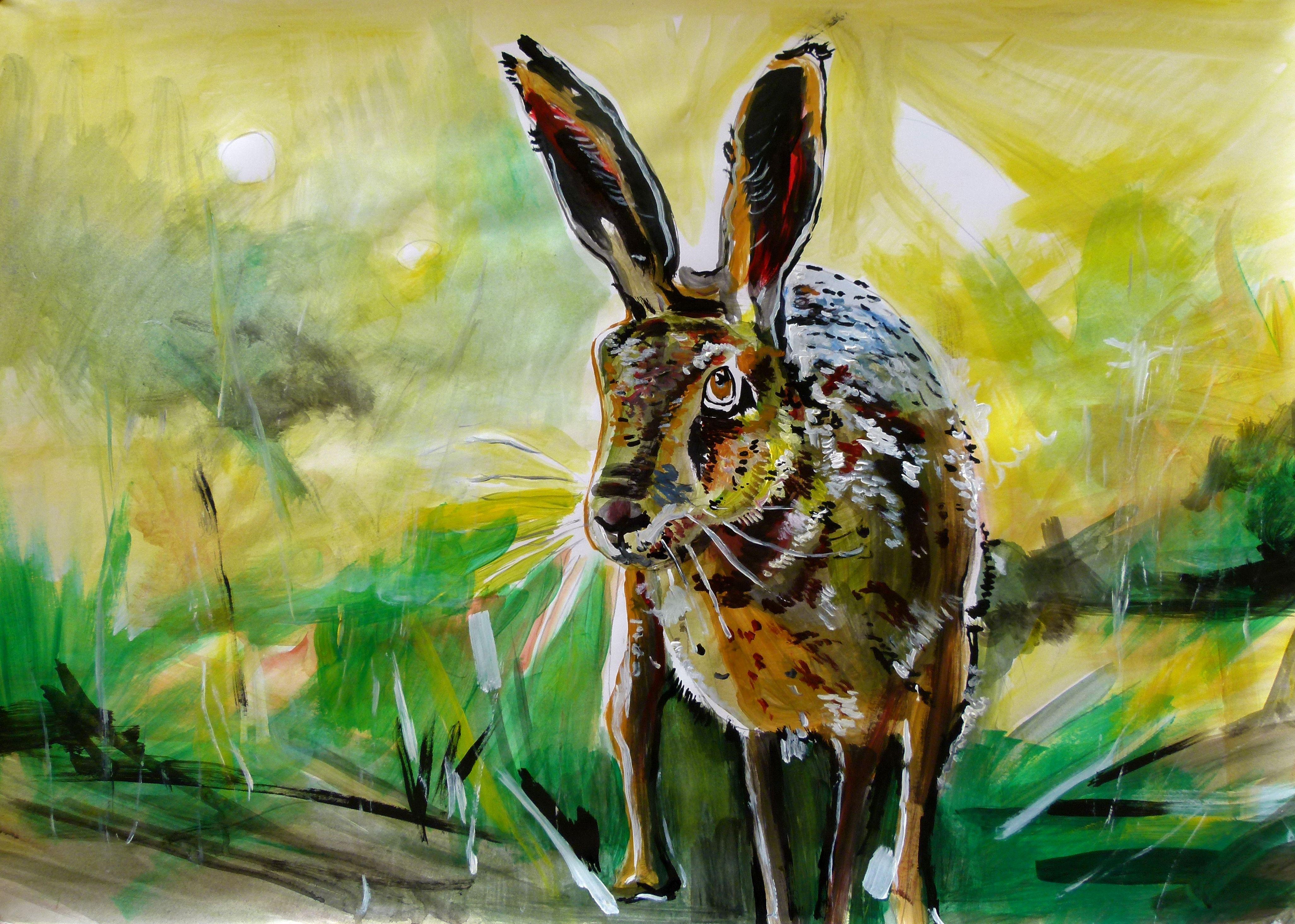 acrylic rabbit painting