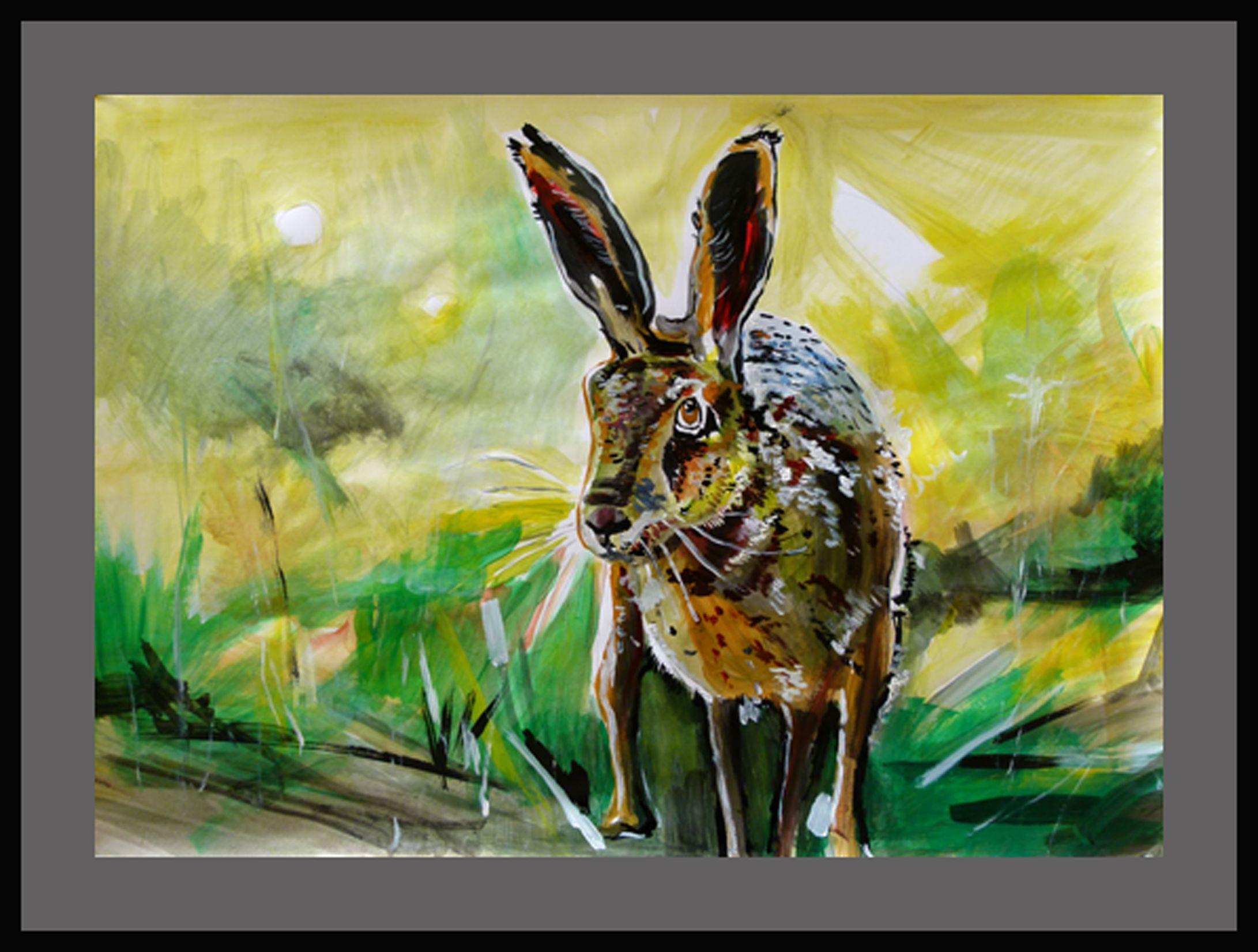 acrylic hare painting