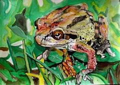 Frosch, Gemälde, Acryl auf Papier