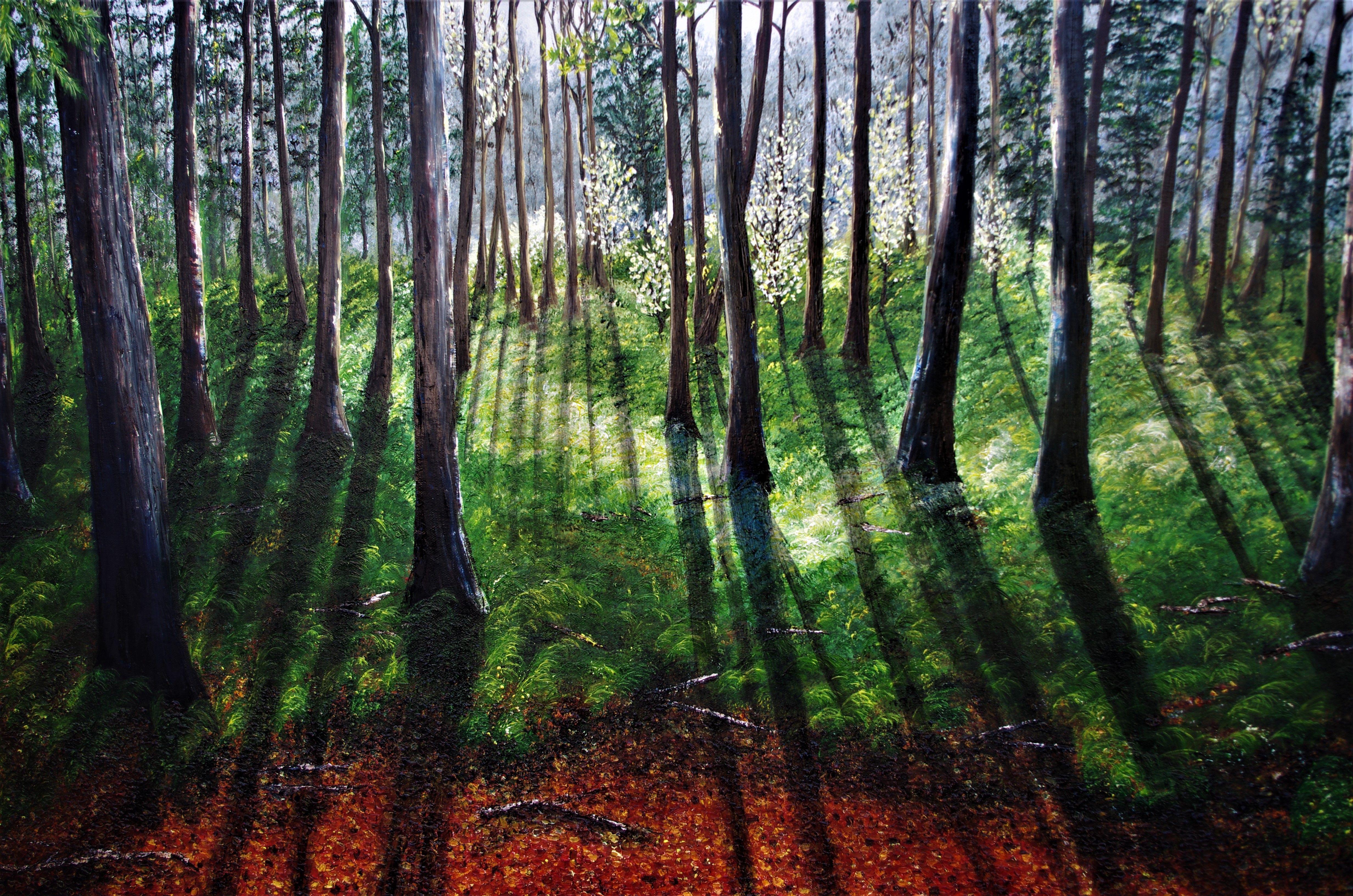 INTO THE HEART OF THE FOREST, Painting, Oil on Canvas 3