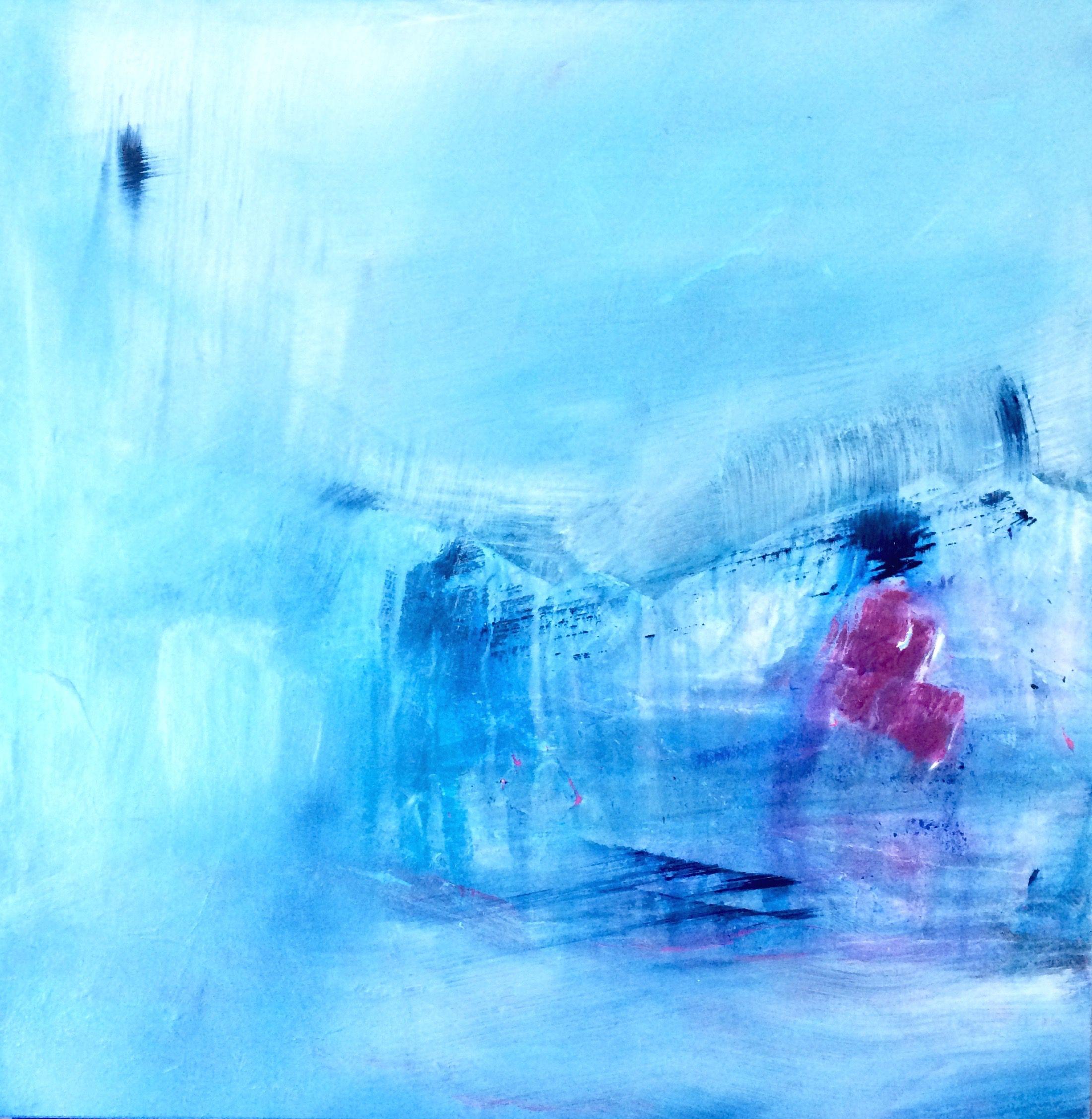 Inside the Ice, Gemälde, Acryl auf Holzplatte – Painting von Gesa Reuter
