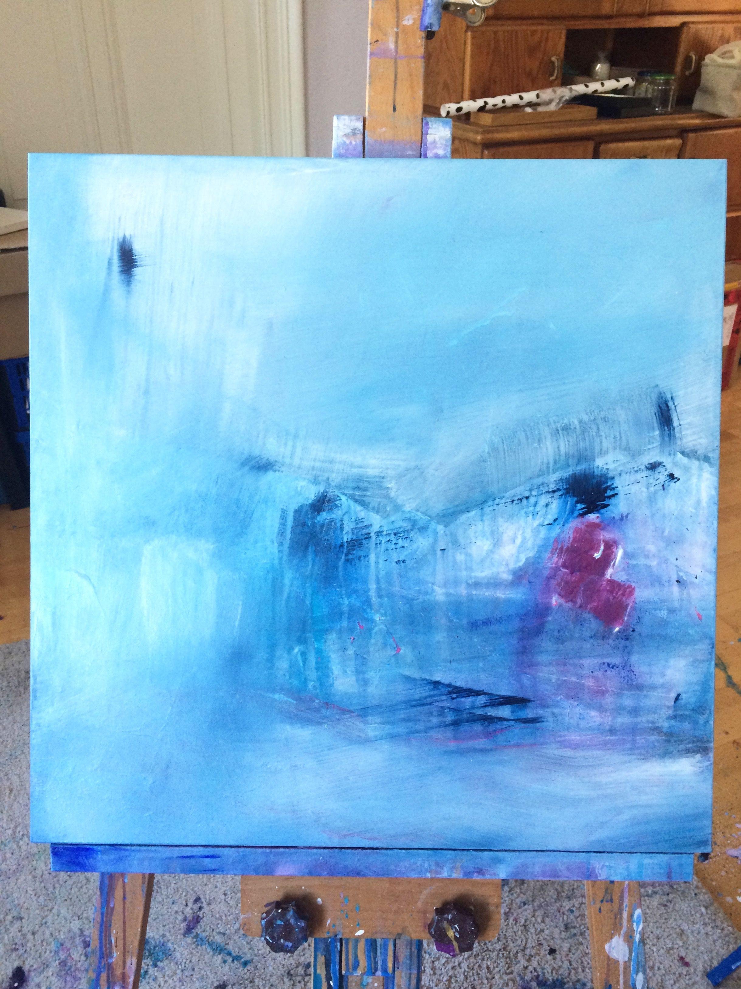 Inside the Ice, Gemälde, Acryl auf Holzplatte im Angebot 1