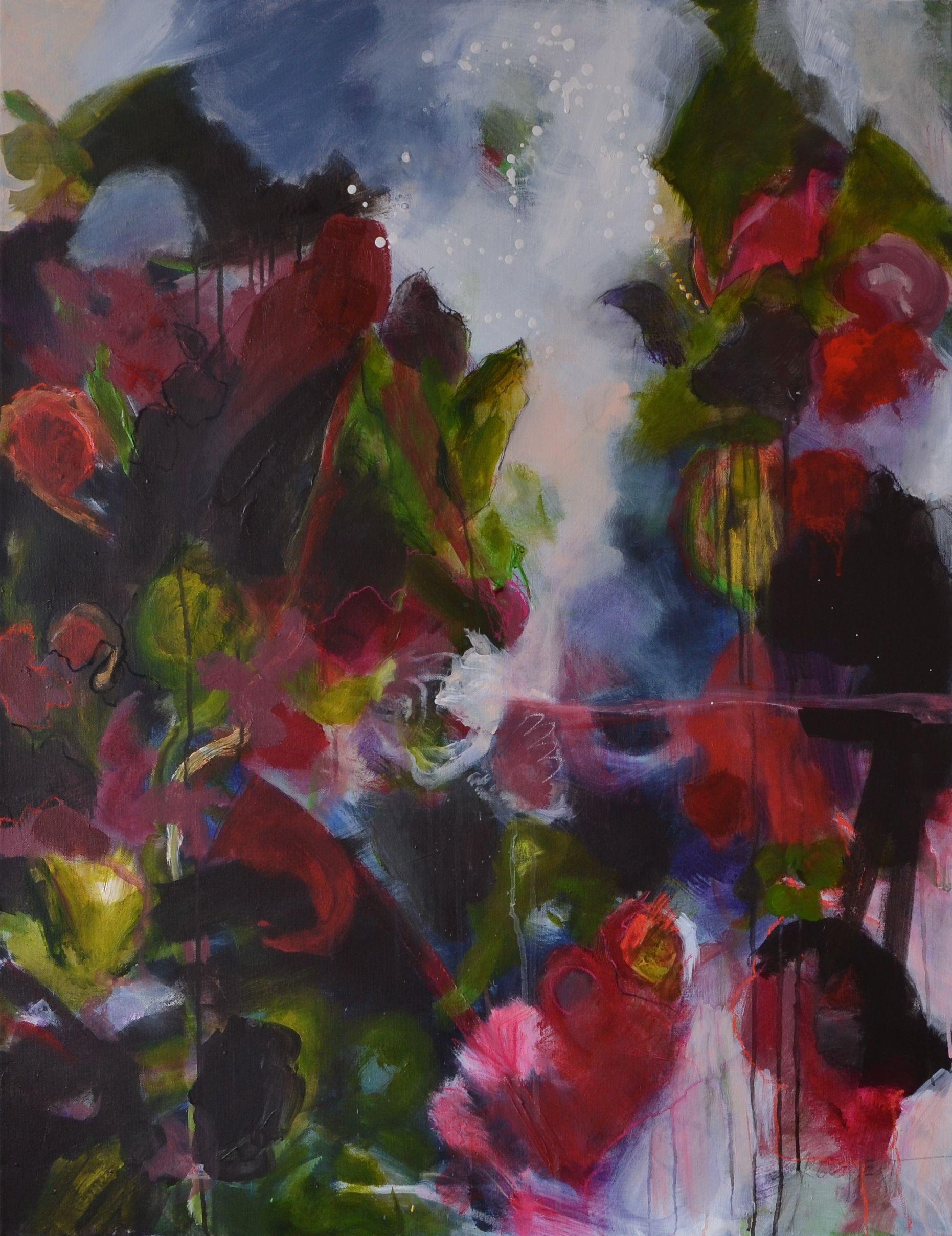 Abstract Painting di Karin Goeppert - Passeggiata con Franz, Pittura, Acrilico su tela