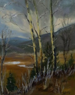 Birch Trees (FRAMED), Painting, Oil on Canvas