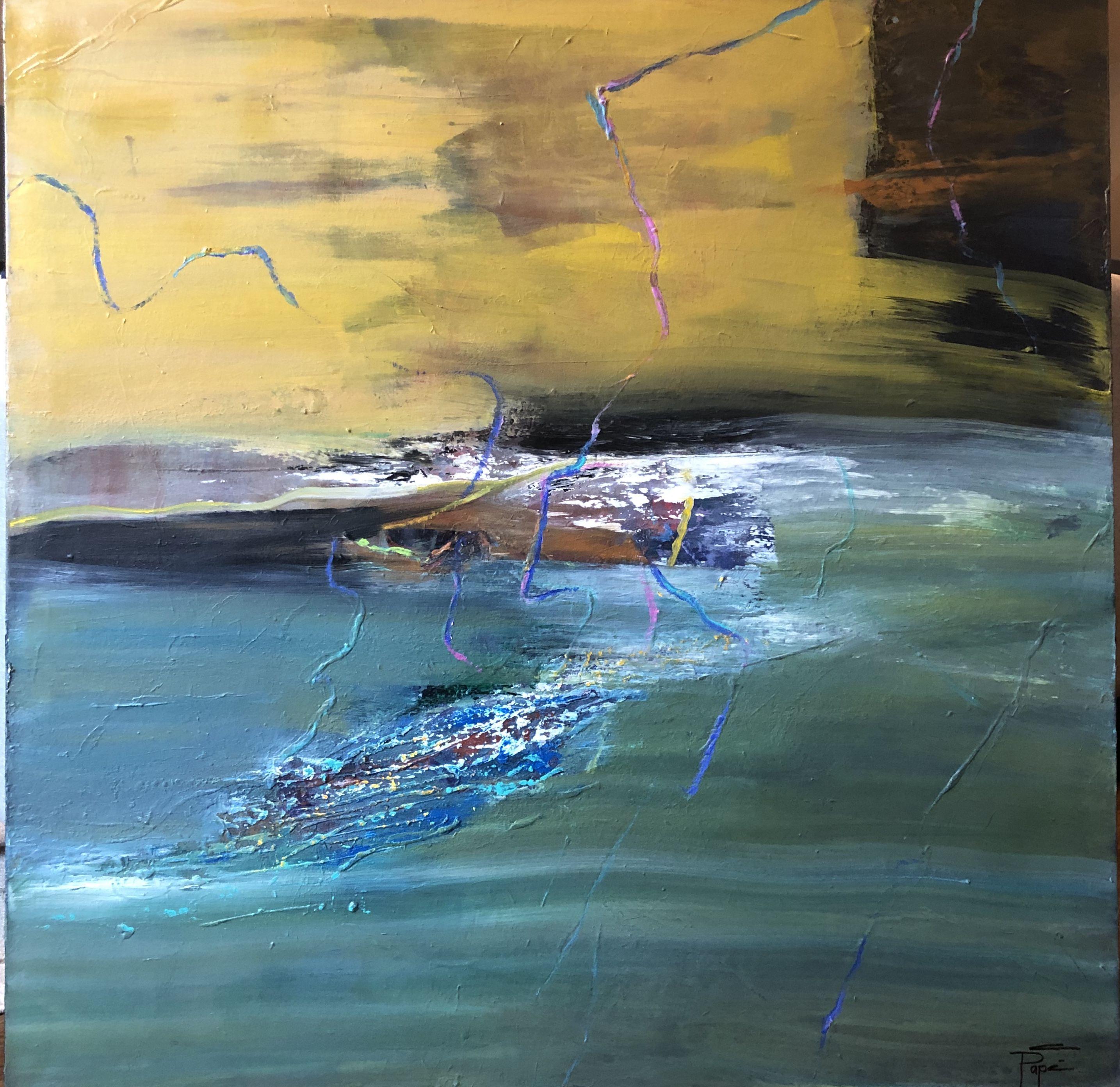 Christiane Pape Abstract Painting - Horizon, Painting, Acrylic on Canvas