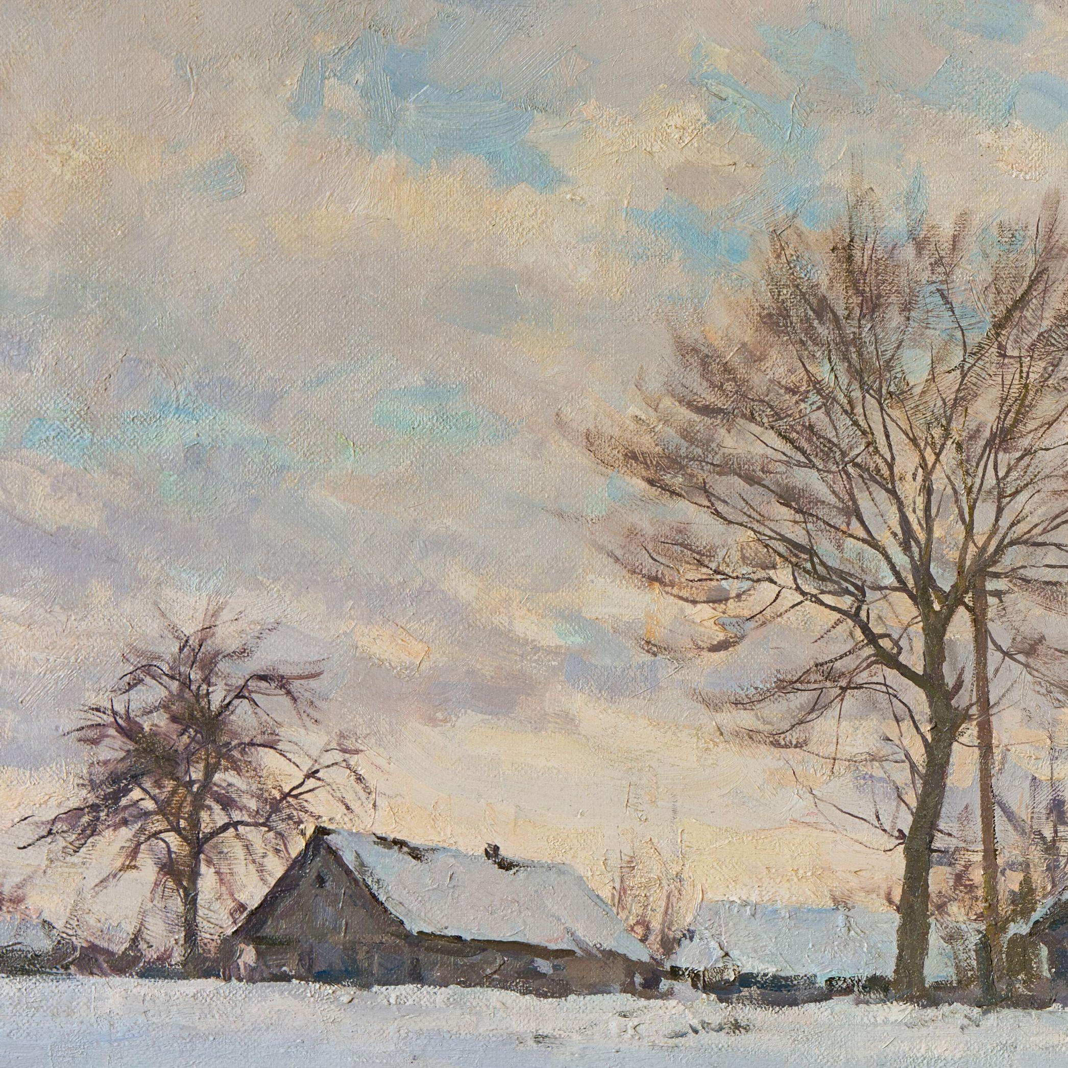 Winter in the village of Khoruzhi, Painting, Oil on Canvas 1