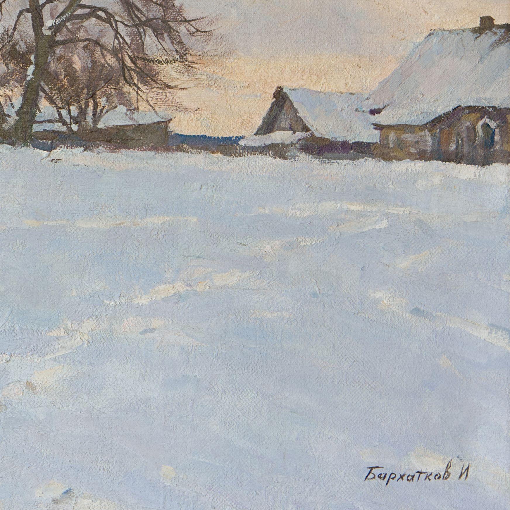 Winter in the village of Khoruzhi, Painting, Oil on Canvas 3