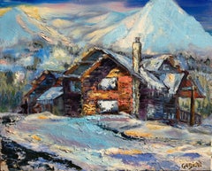 Winter Chalet, Painting, Oil on Canvas