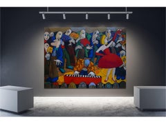 Piano man & Prima Donna with violinist, Painting, Oil on Canvas