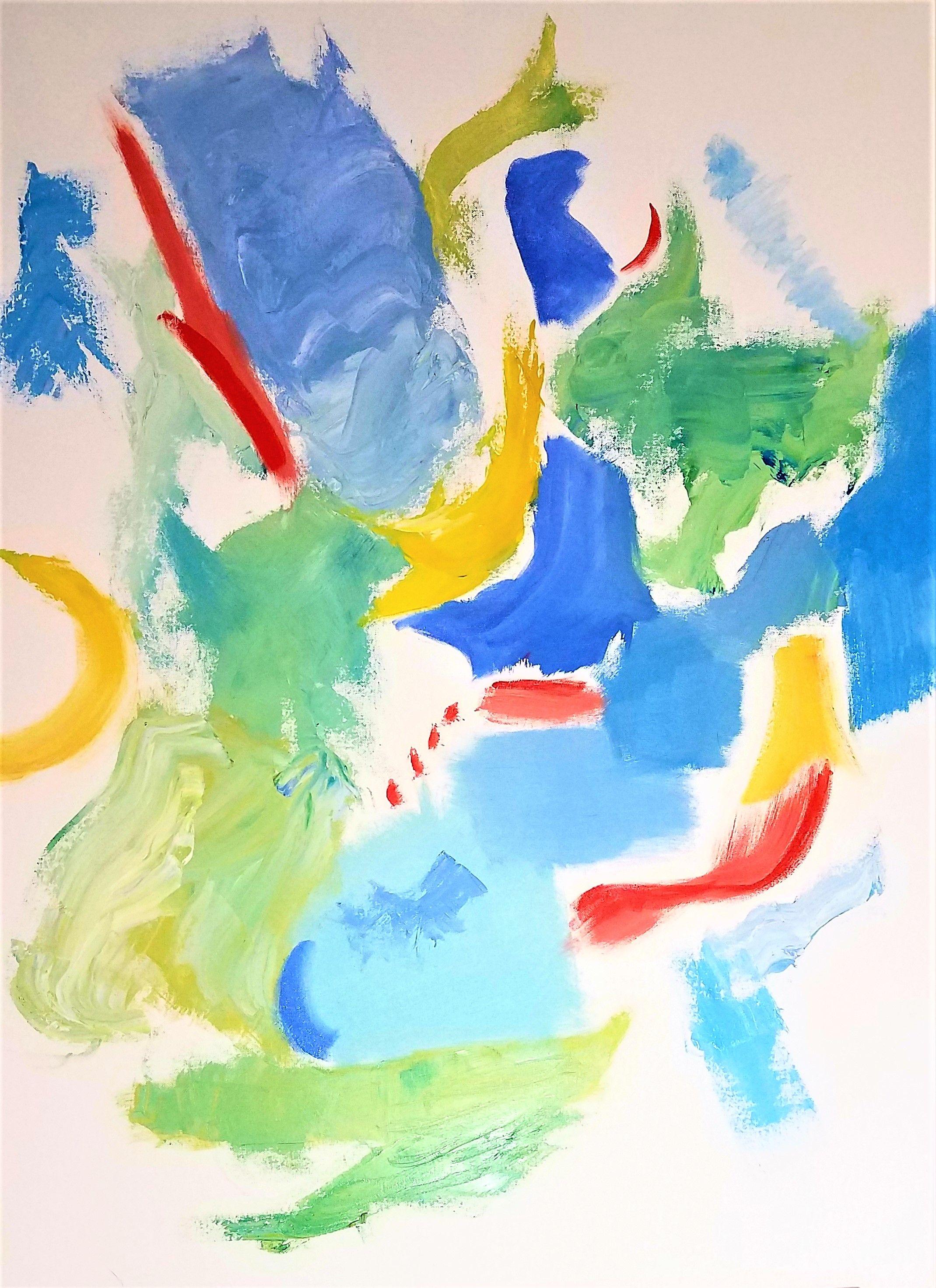 Abstract Painting Christine Frisbee - Jouer aux couleurs 1, peinture, huile sur toile
