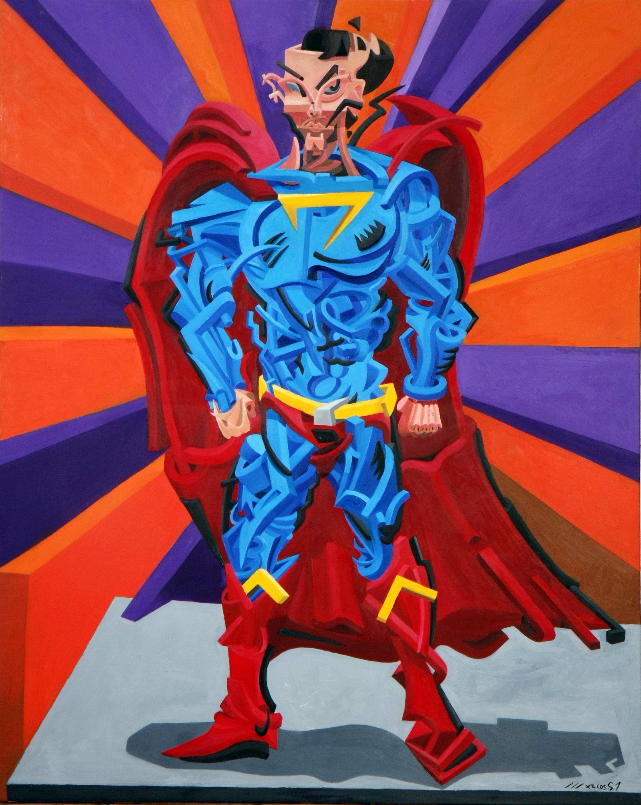 Marcos Inacio Abstract Painting - Superhero, Painting, Oil on Canvas