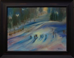 Ski School (FRAMED), Painting, Oil on Canvas