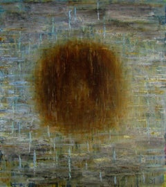 Abstract composition with a rounded shape, Painting, Oil on Canvas