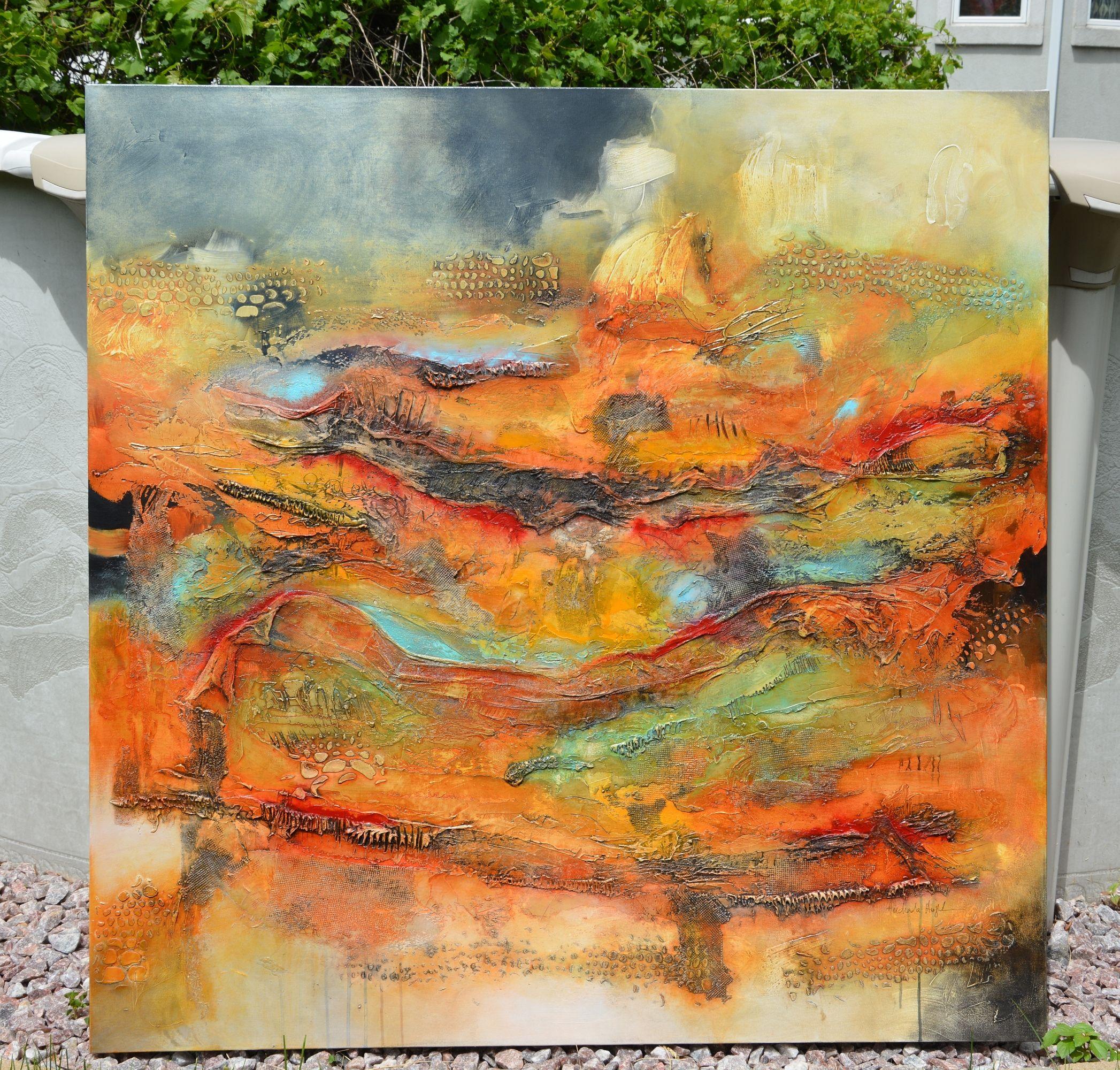 Techniques mixtes sur toile « Life from above » (2020) en vente 2