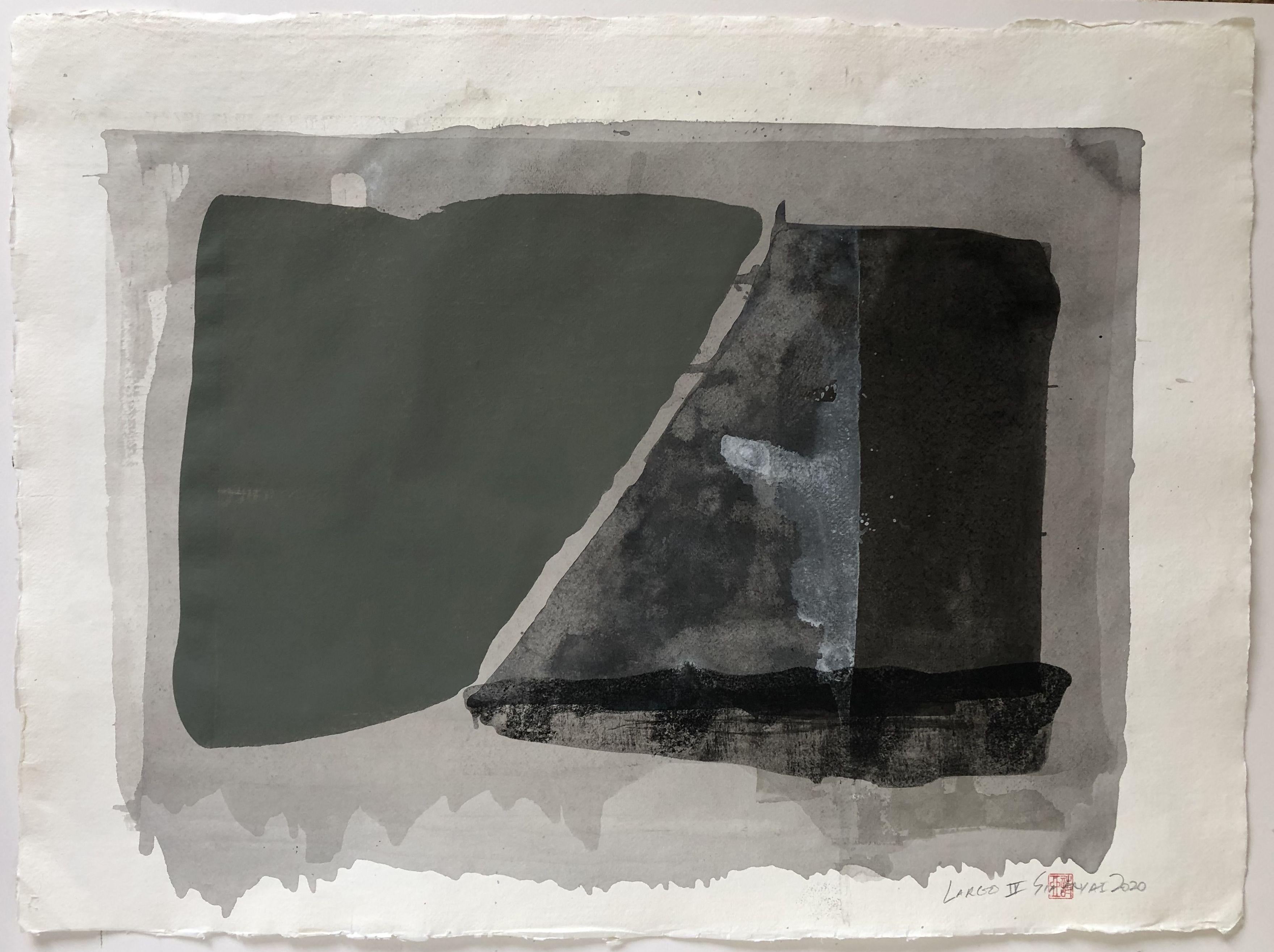 Abstract Painting di Sia Aryai - Largo.IV  pittura acrilica astratta minimale, Pittura, Acrilico su carta