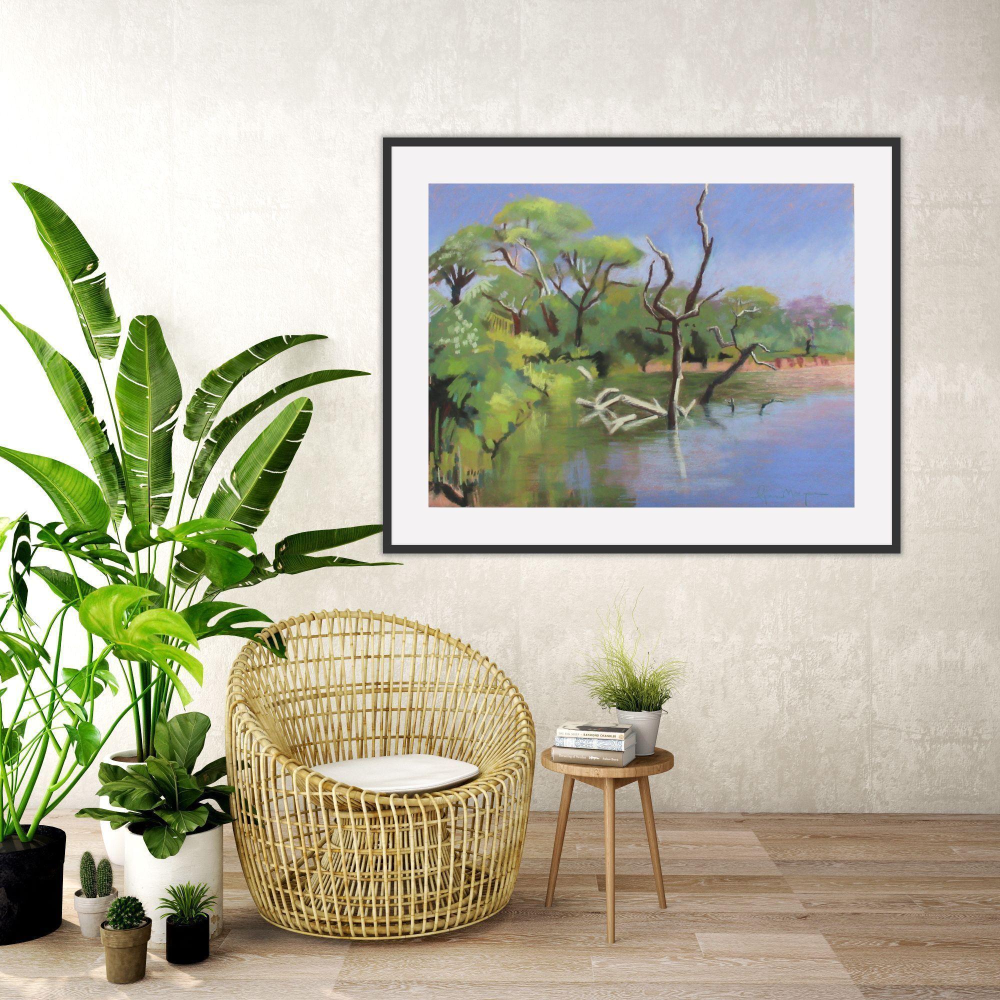 Pennarello Albero Morto, Pittura, Pastelli su carta vetrata a pastello - Painting Contemporaneo di Lynn Morgan