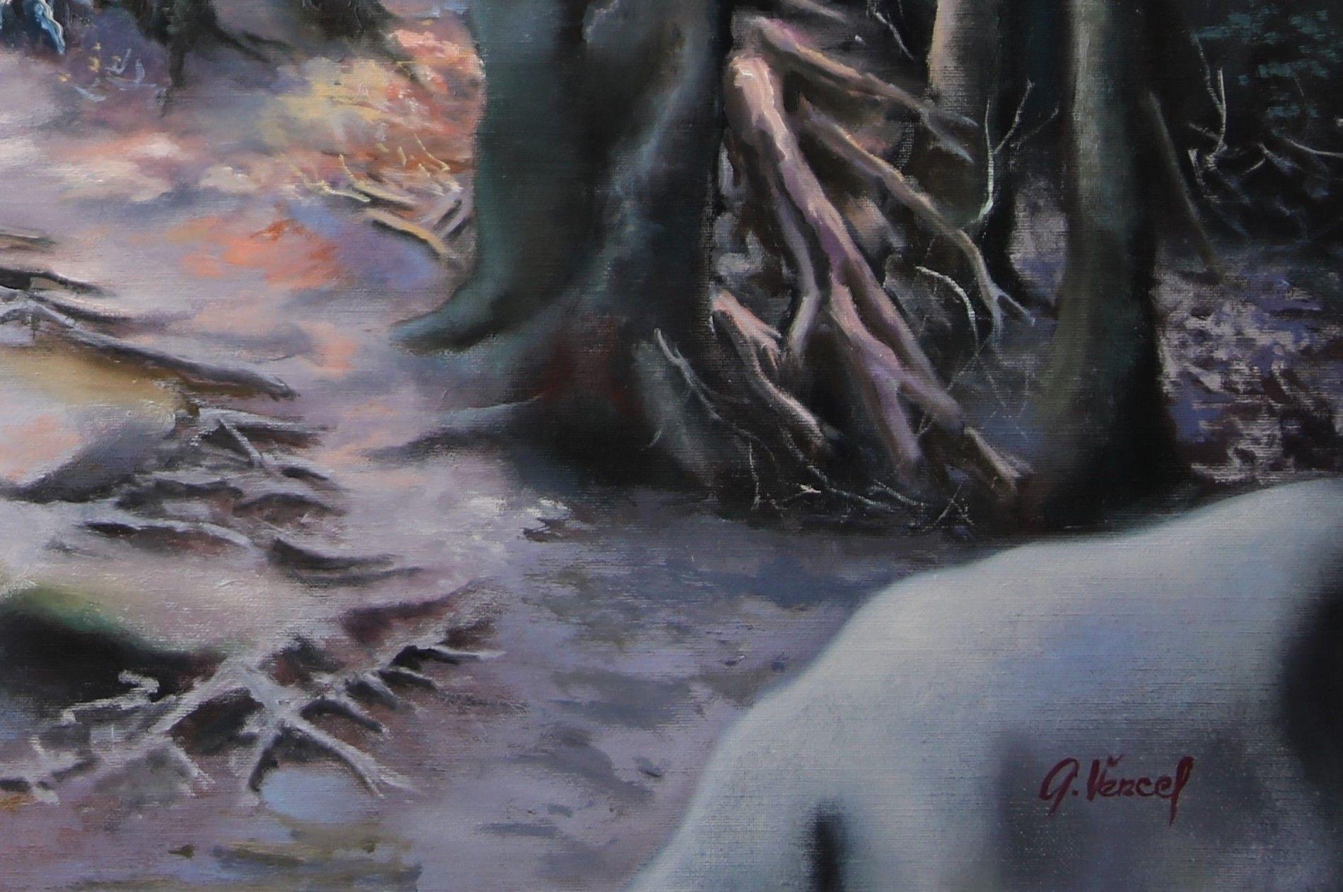 I miei ricordi d'infanzia.  Ricordando di essere cresciuto con mio nonno, che è stato la mia più grande influenza e modello di comportamento.  :: Pittura :: Romanticismo :: Questo pezzo viene fornito con un certificato ufficiale di autenticità