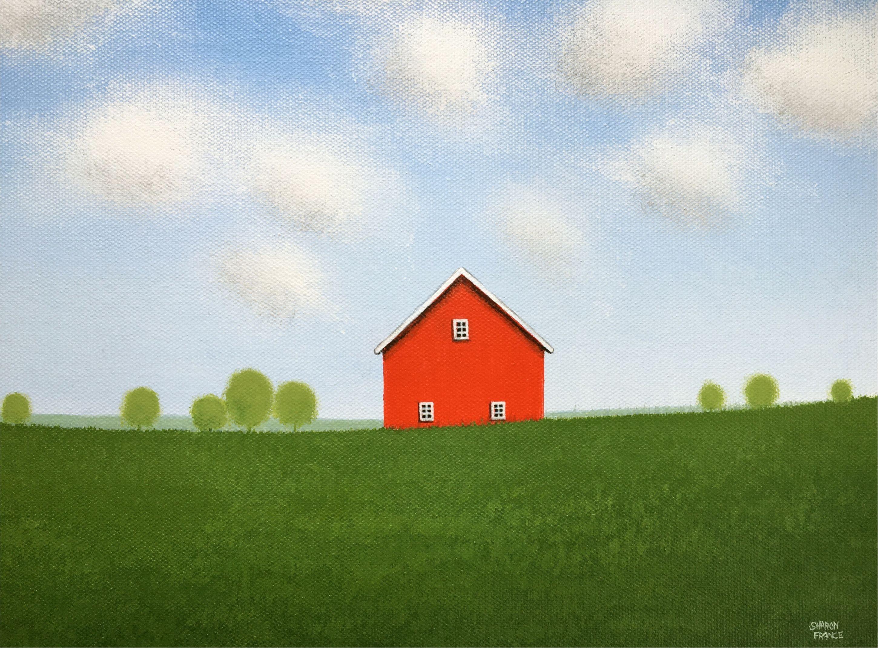 Bajo un cielo de nubes de verano, Pintura, Acrílico sobre lienzo - Painting Realista de Sharon  France