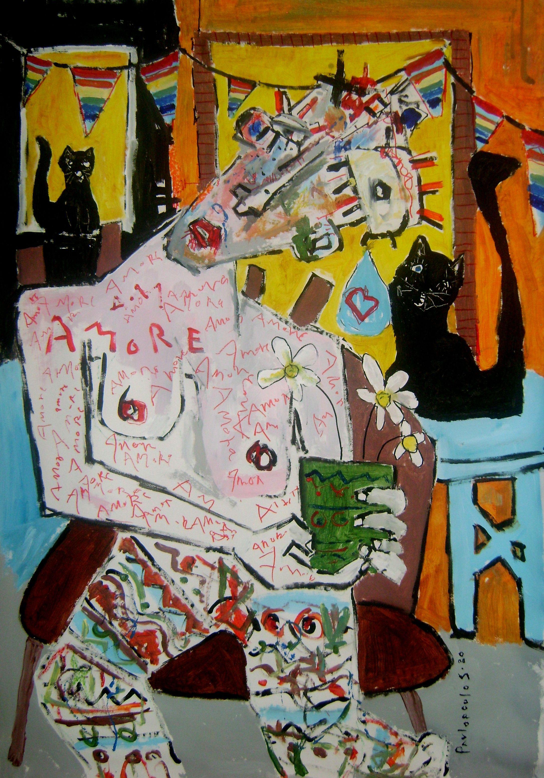 Abstract Painting de Dimitris Pavlopoulos - me gustan lo chicos, Pintura, Acrílico sobre lienzo