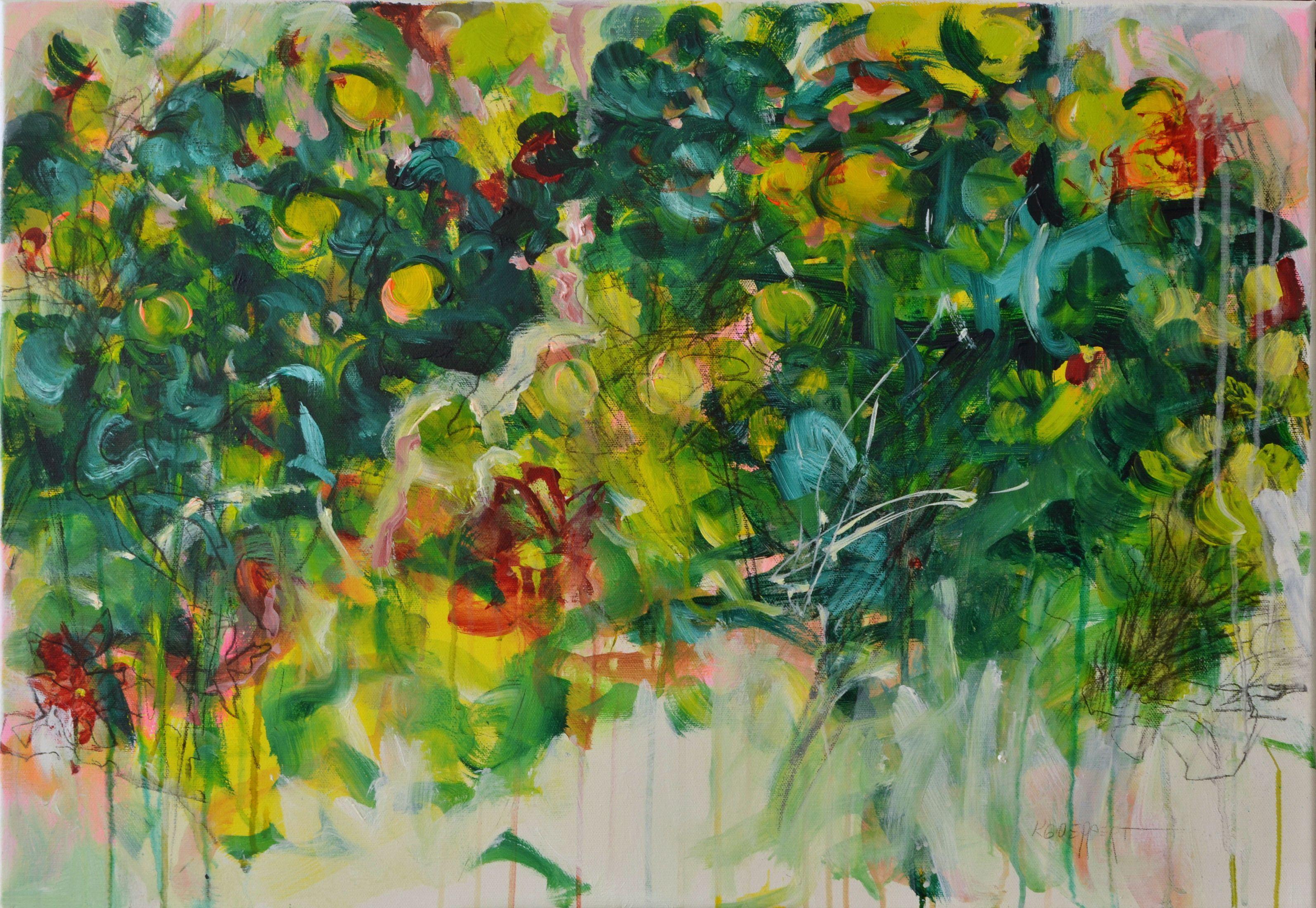 Karin Goeppert Abstract Painting - Hayfever, Painting, Acrylic on Canvas