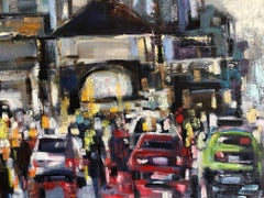 Cars Entering the City, Painting, Oil on Canvas