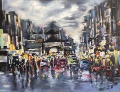 Cars Entering the City, Painting, Oil on Canvas