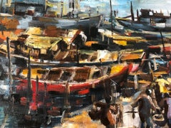The Boat Dock, Painting, Oil on Canvas