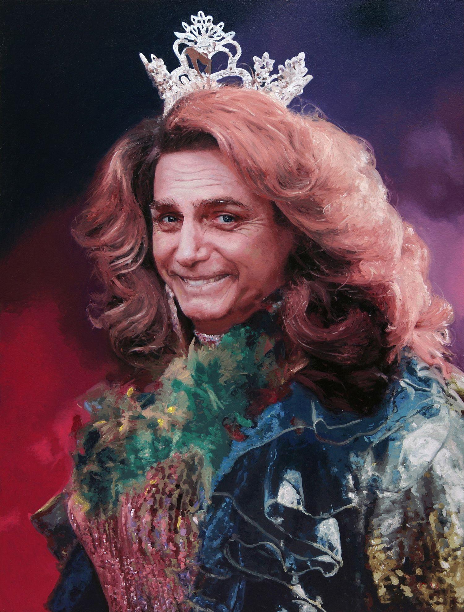Coronaleader JB, Gemälde, Öl auf MDF-Platte – Painting von Victor Tarres