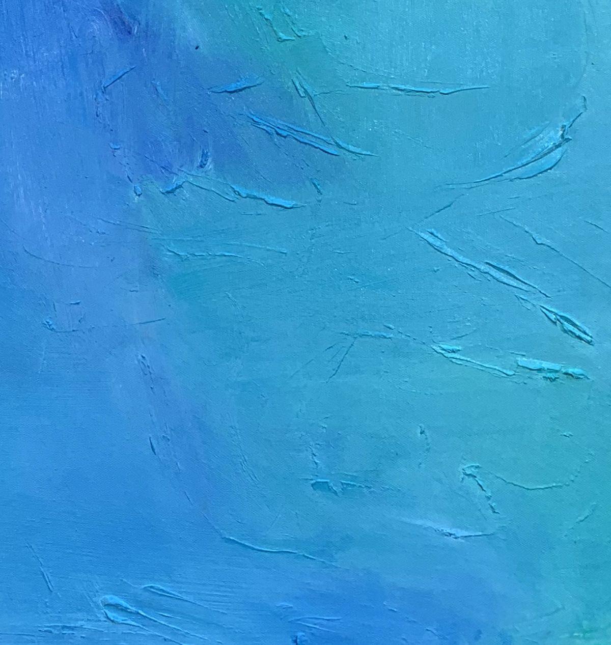 Meditation, Painting, Oil on Canvas - Blue Abstract Painting by Trixie Pitts