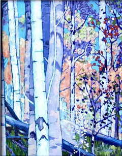 Stand of Birches #1, Painting, Oil on Canvas