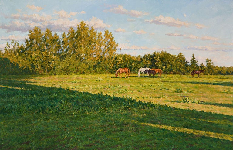 Igor Barkhatkov Summer Evening Painting Oil On Canvas For Sale At 1stdibs