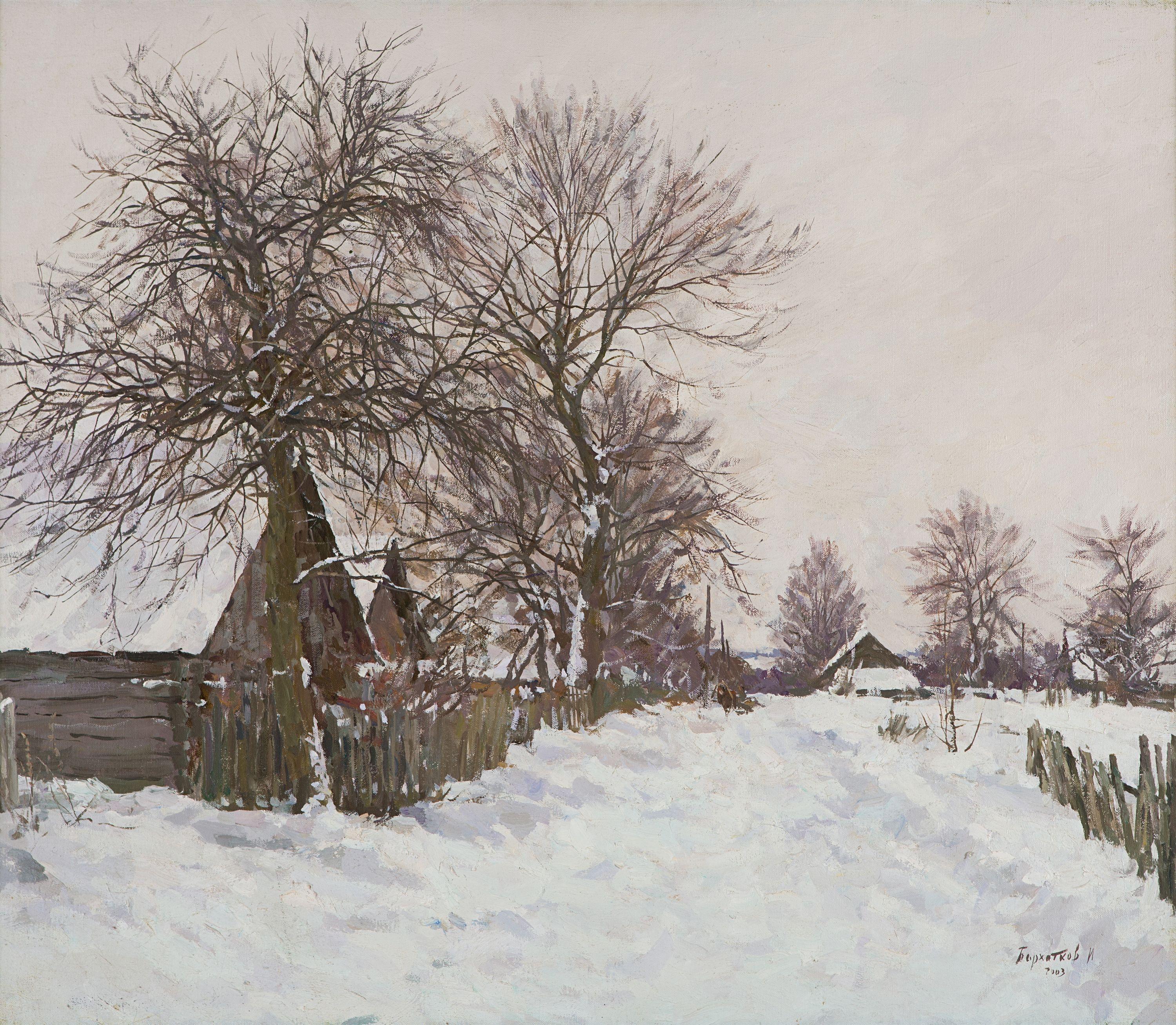 Title: Winter in Khoruzhi;  Year created: 2003;  Medium and support: Oil on canvas;  Dimensions: h 65 cm Ã— w 75 cm Ã— d 3 cm. :: Painting :: Realism :: This piece comes with an official certificate of authenticity signed by the artist :: Ready to