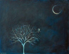 Used Night Owl, Painting, Acrylic on Wood Panel