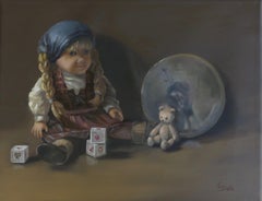 Antique Dream of an American Girl, Painting, Oil on Canvas