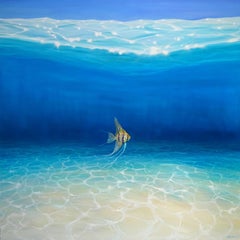 Angel Escapes to the Sea, Painting, Oil on Canvas