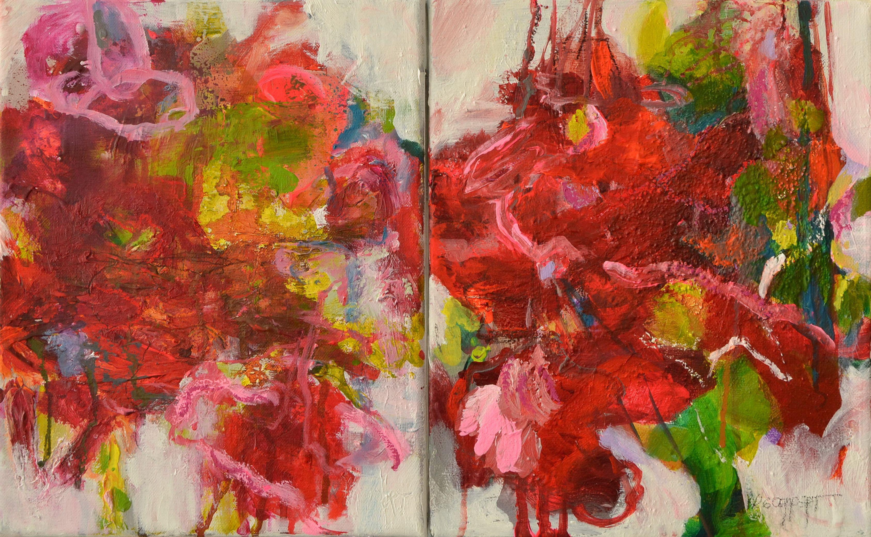 Karin Goeppert Abstract Painting - Twosome, Painting, Acrylic on Canvas