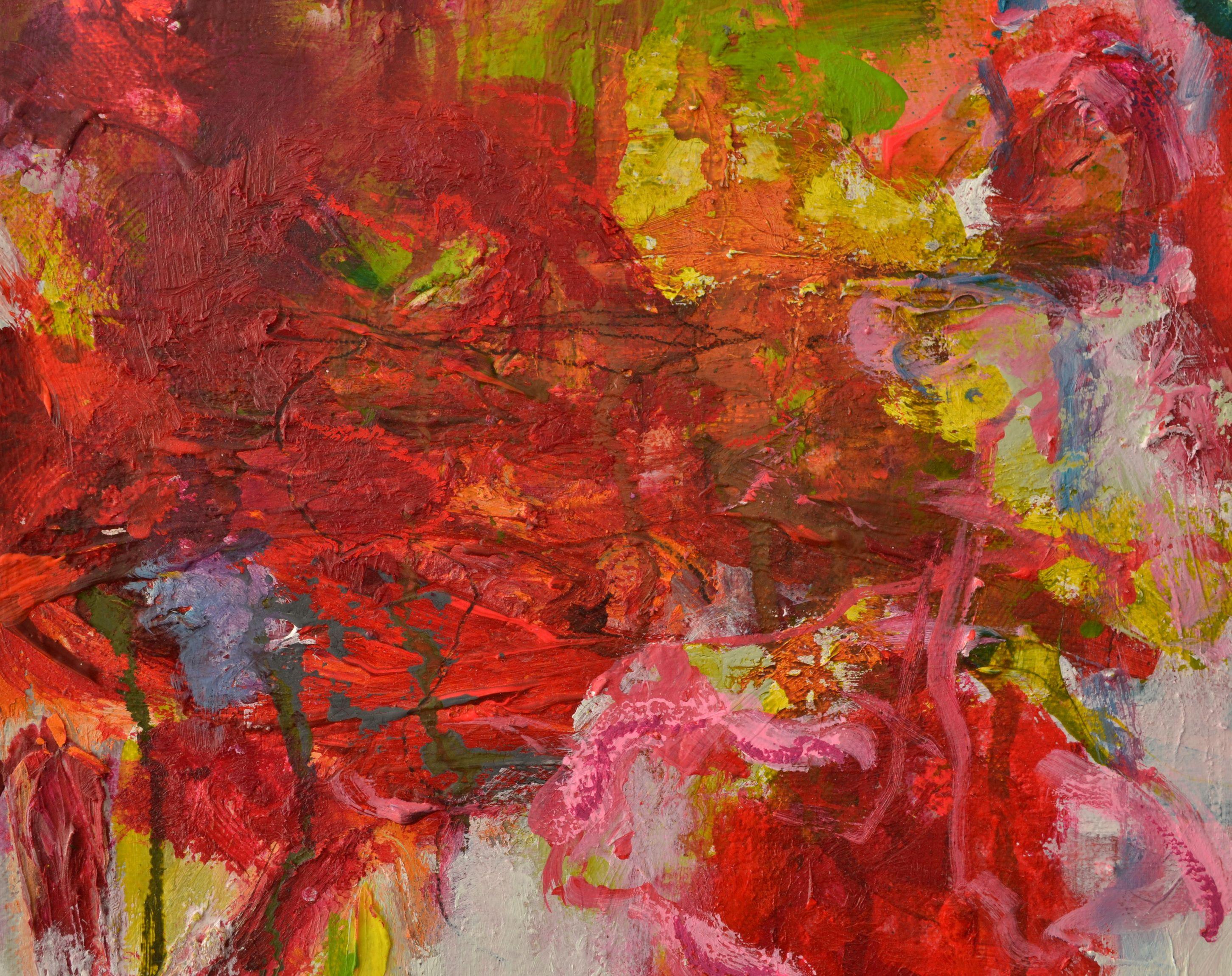 Pareja, Pintura, Acrílico sobre lienzo - Painting Abstracto de Karin Goeppert