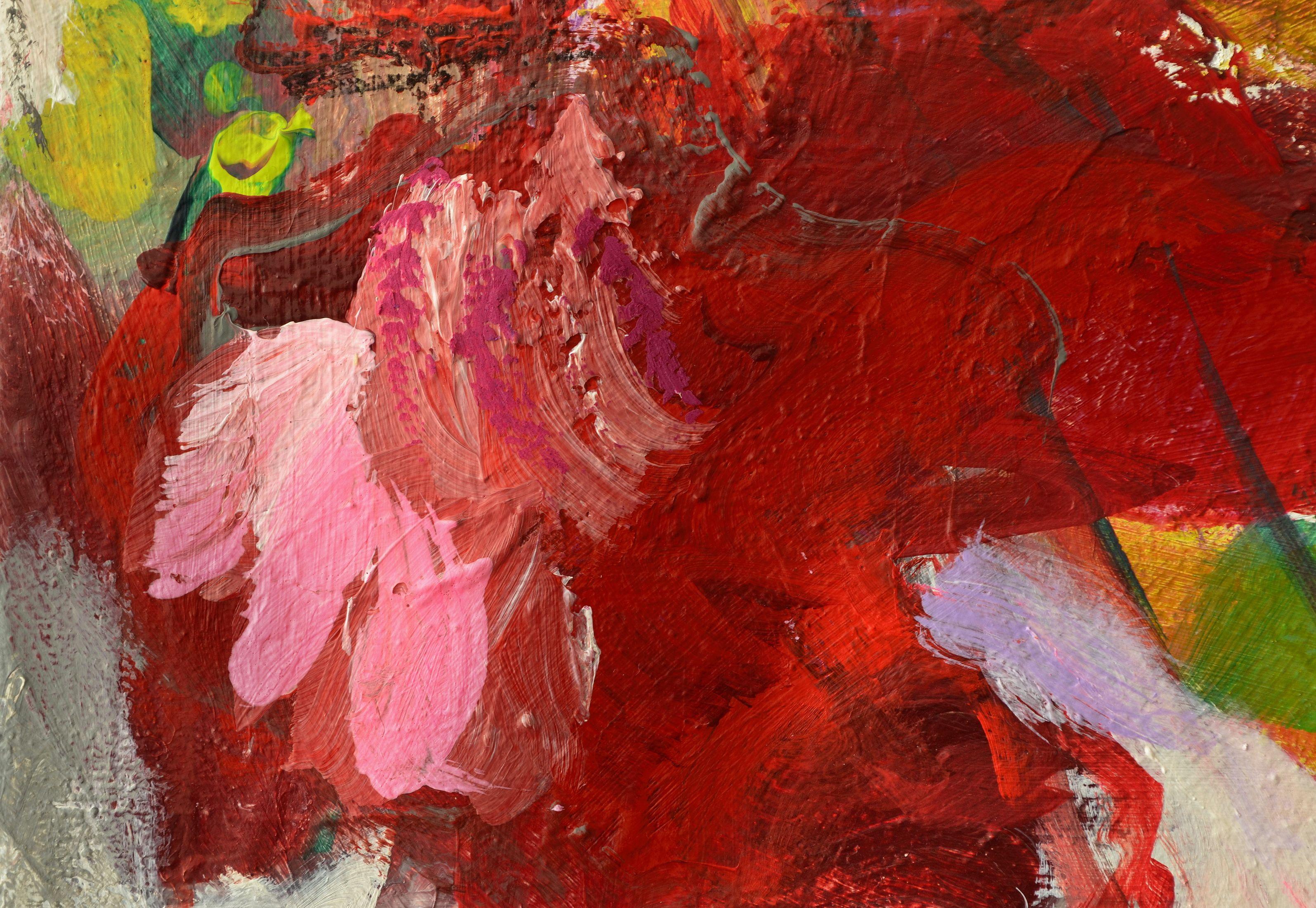 Pareja, Pintura, Acrílico sobre lienzo - Abstract Painting Marrón de Karin Goeppert