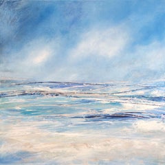 Calm Waters Caldey Island Beach, Painting, Acrylic on Canvas