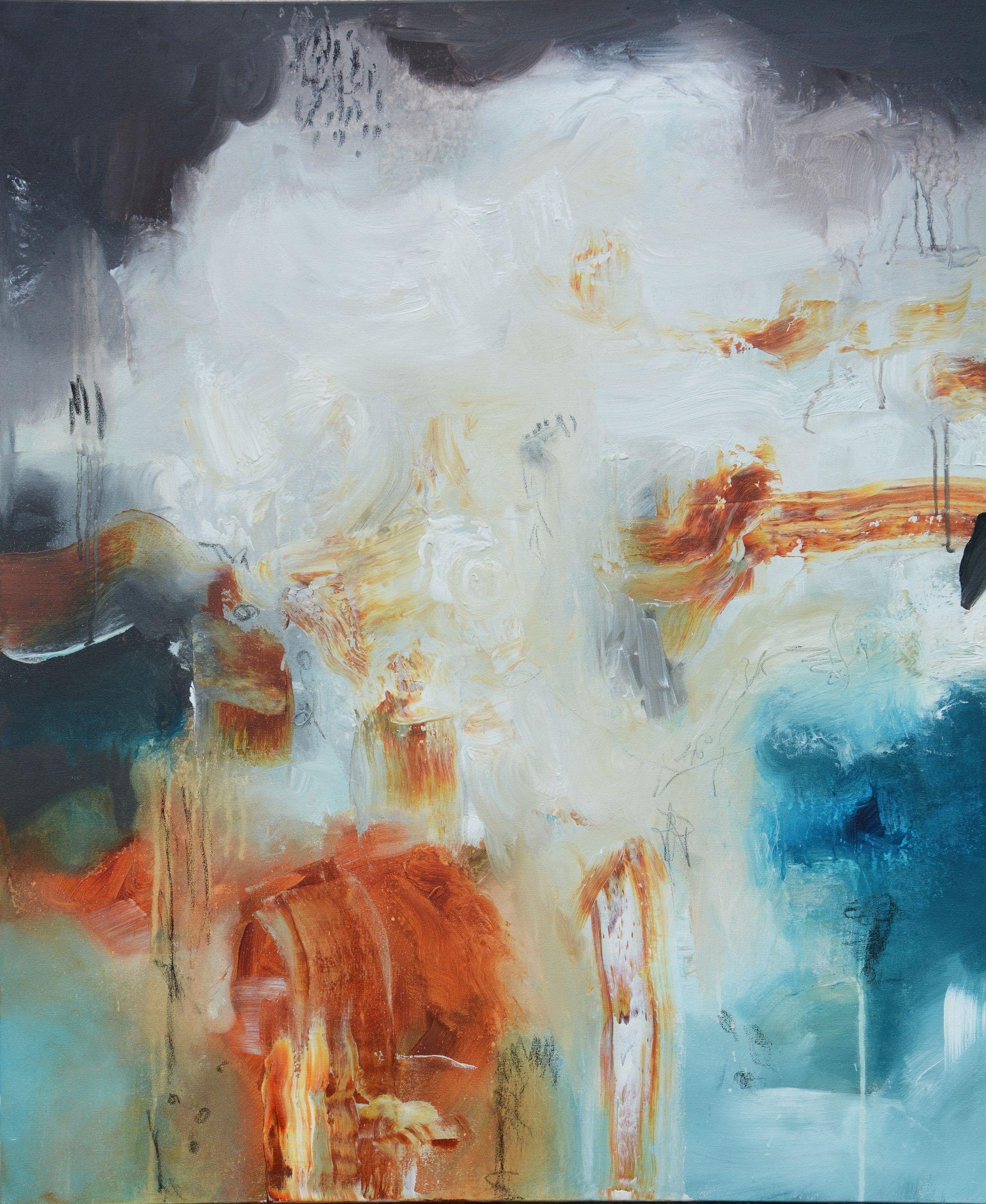 Embrassant le spectre, techniques mixtes sur toile
