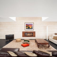 Lever de soleil dans le jardin, peinture, pastel sur papier de verre au pastel