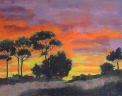 Backyard Sunrise, Peinture, Pastels sur papier de sable pastel