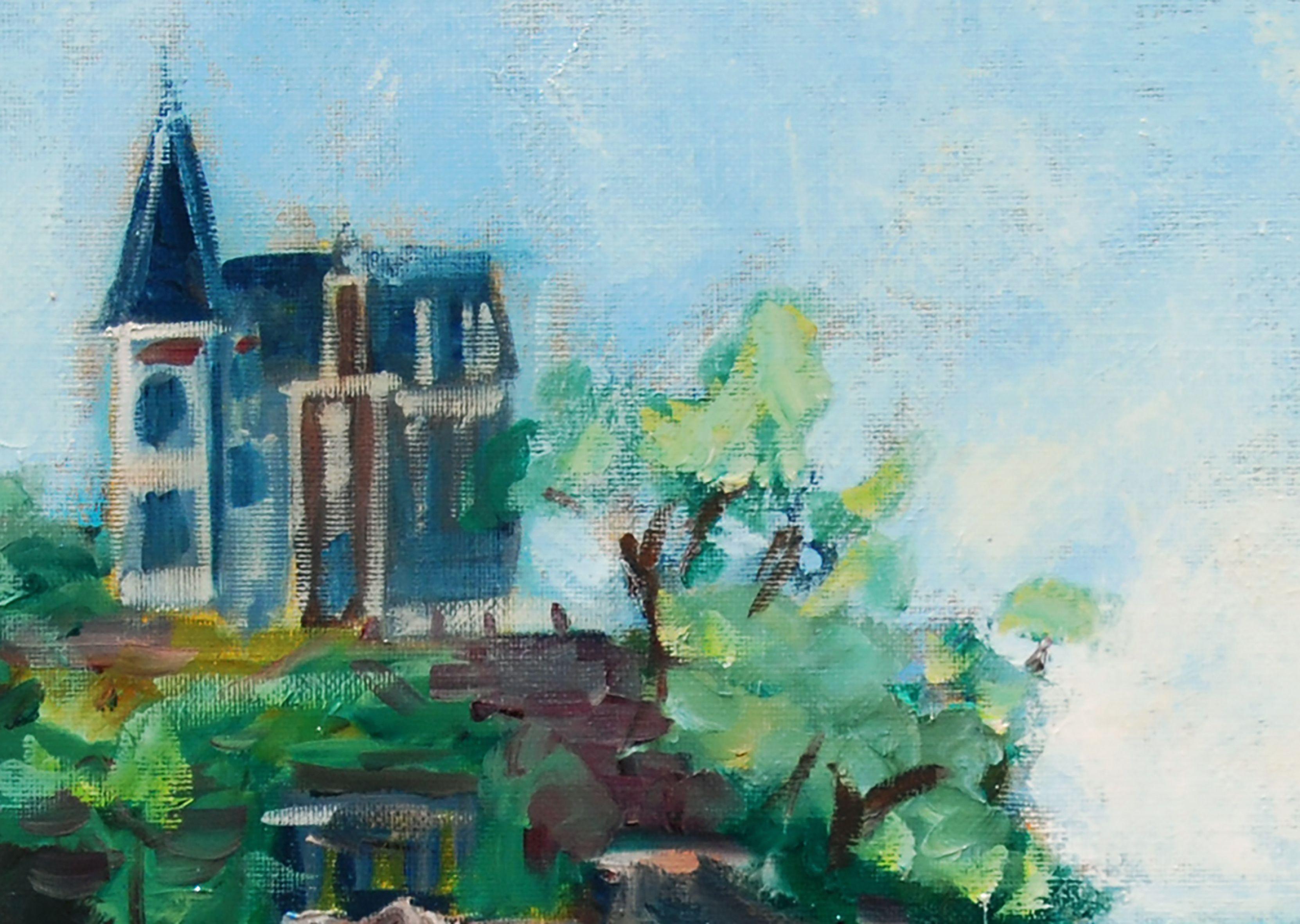 Olio su tela di Dinard in Bretagna in Francia, Pittura, Olio su tela - Painting Contemporaneo di Christine Jacquel