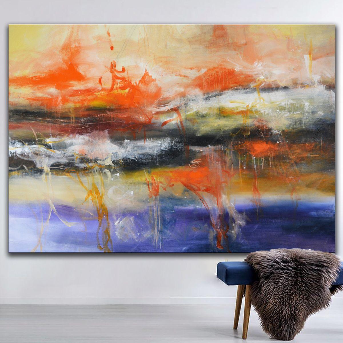 Caos controllato II, Pittura, Acrilico su tela - Painting di Andrada Anghel