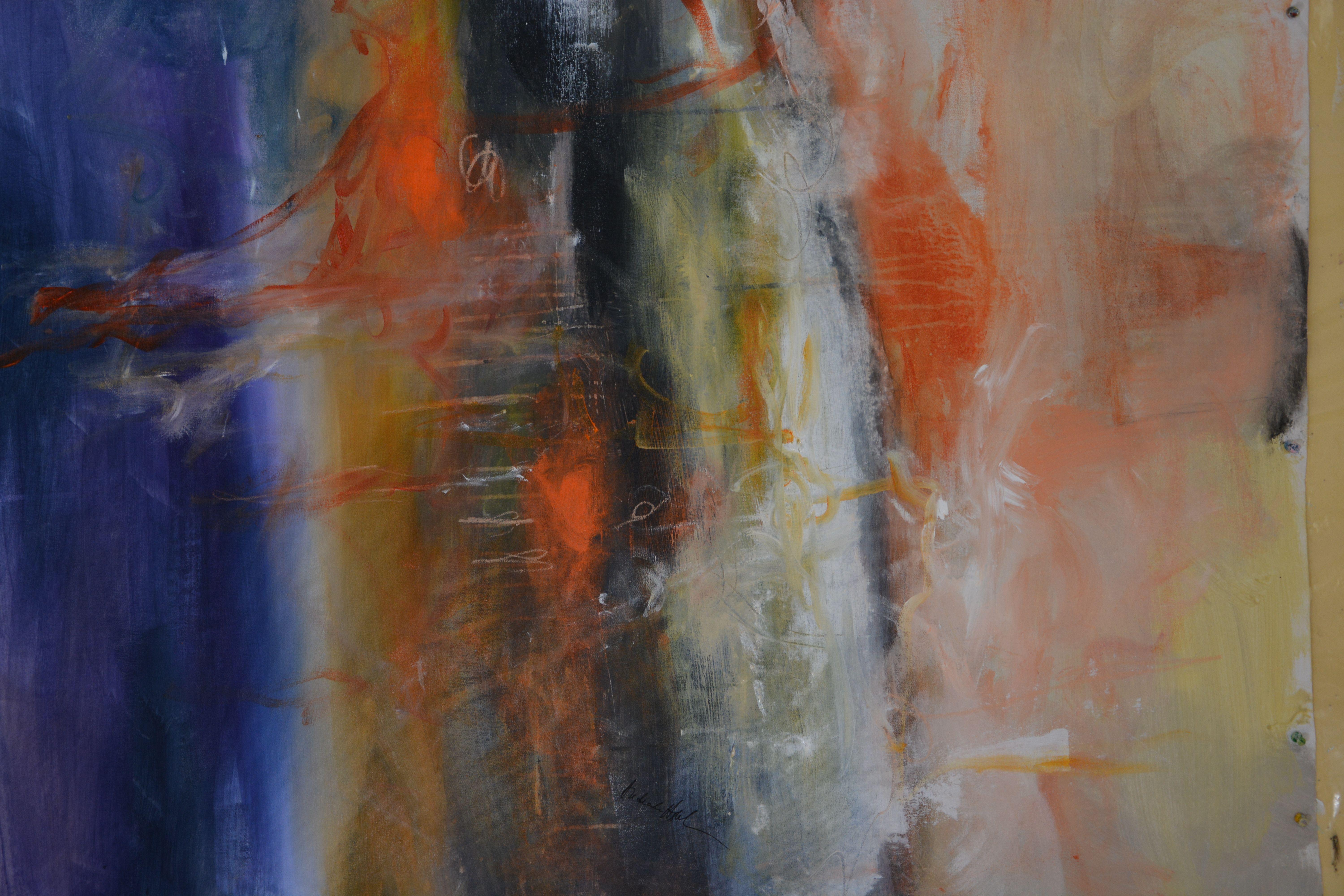 Caos controllato II, Pittura, Acrilico su tela - Abstract Painting Marrone di Andrada Anghel